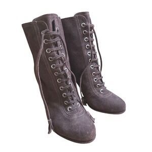 AllSaints Grimsby Size Euro 40 / US 9 Women's Lace Up Boots Booties Heels Brown